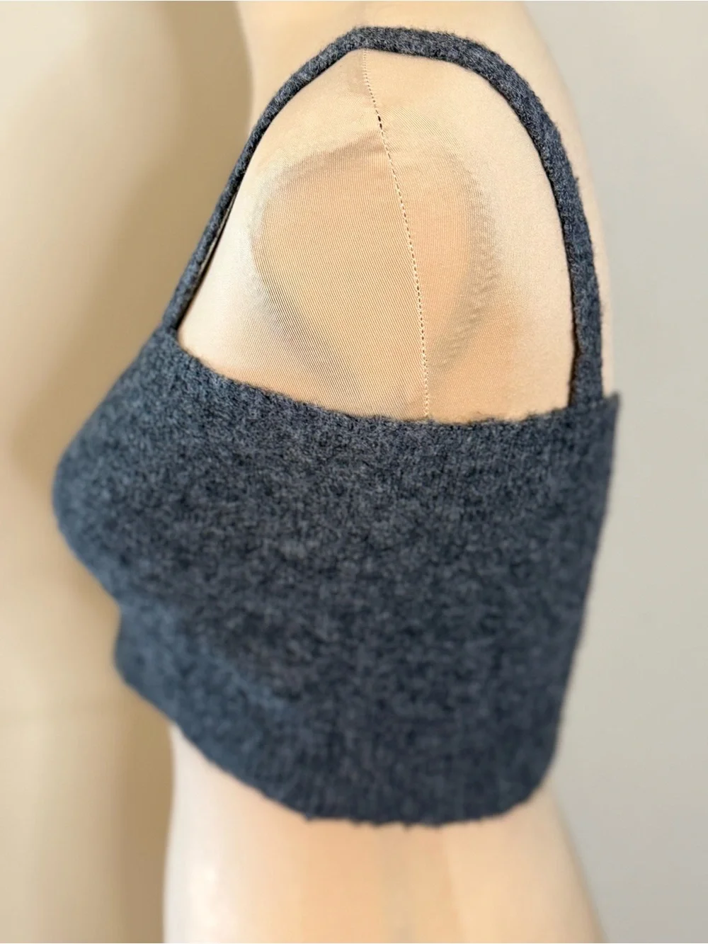 Zara charcoal gray cropped soft sweater tank SZ M